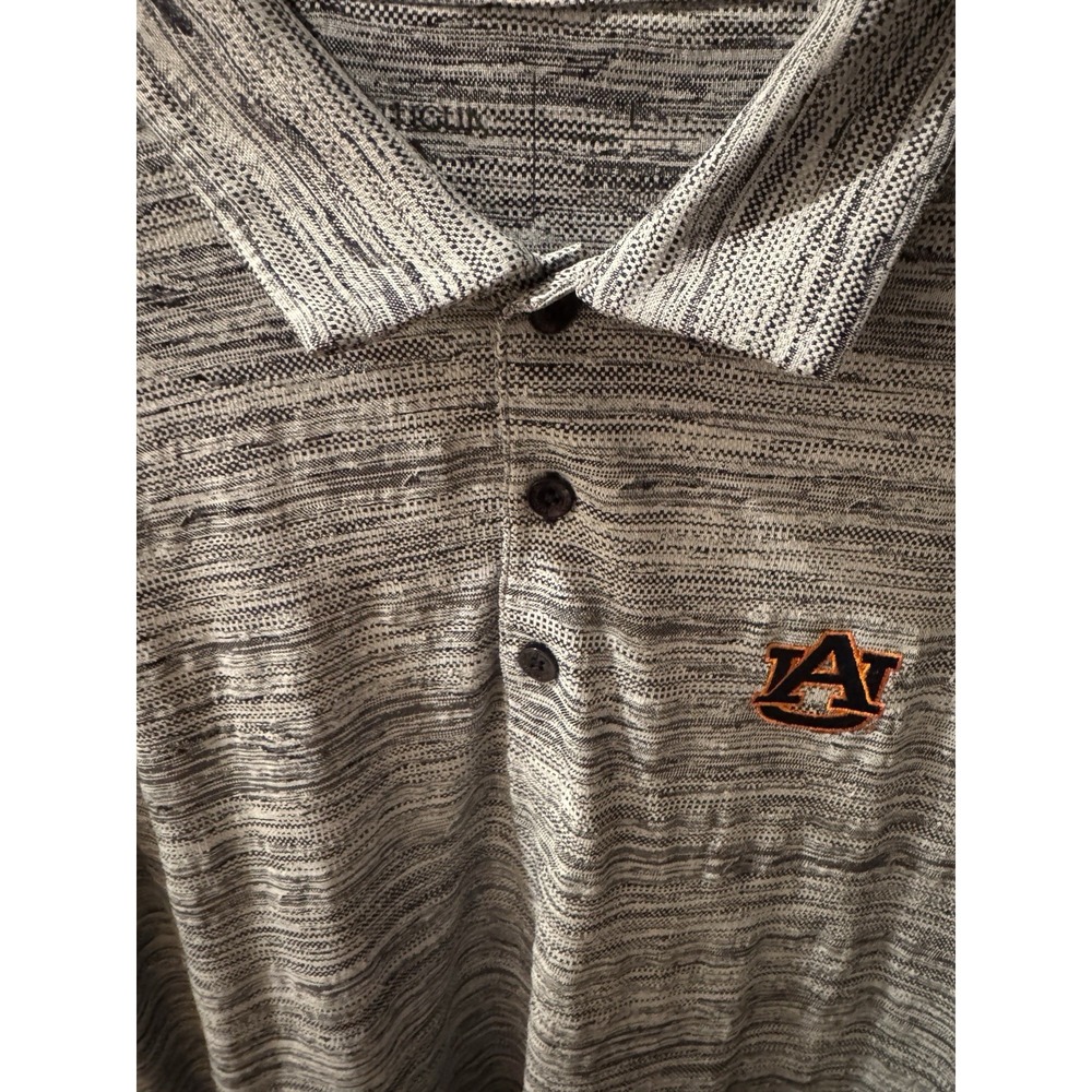 Antigua Auburn Tigers Gray Shirt Men's‎ Sz Large Collared Short Sleeve Polo